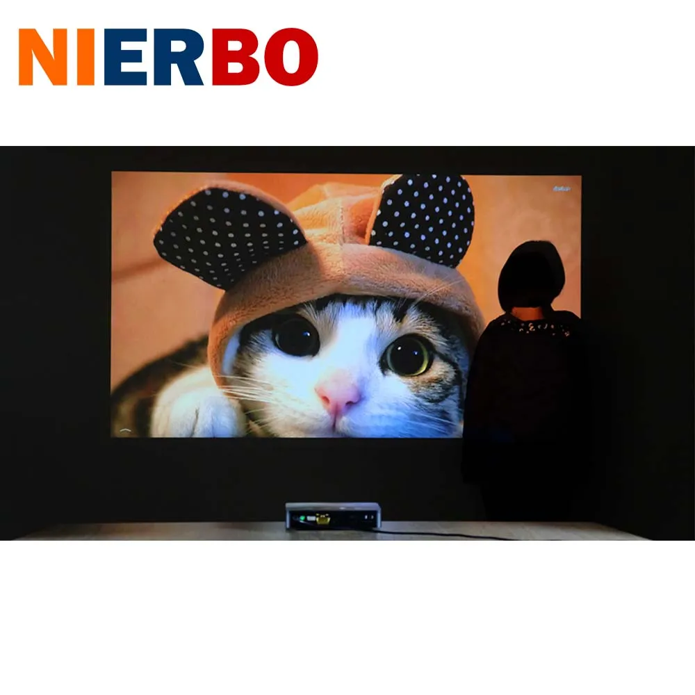 Nierbo 3D мини projetor DLP LED Proyector с 10000 мАч Батарея Bluetooth двойной wifi дома Кино Celular Android
