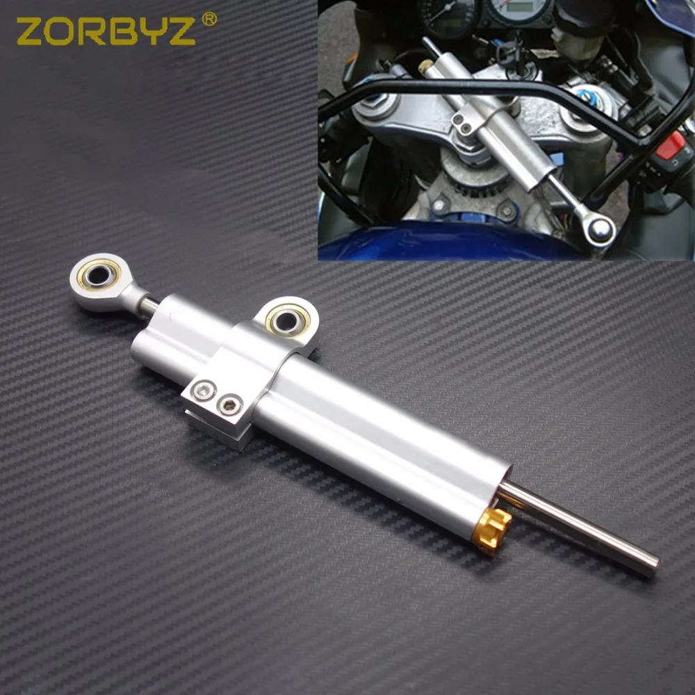 ZORBYZ Серебристый Регулируемый стабилизатор рулевого демпфера для мотоцикла CNC
