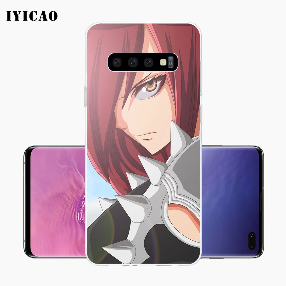 IYICAO Erza Scarlet Fairy Tail Мягкий силиконовый чехол для телефона Samsung Galaxy S10e S10 S9 S8 Plus S7 Edge TPU