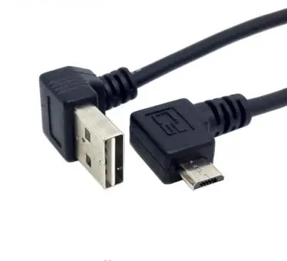 Кабель двусторонний с двумя штекерами USB 2 0 и углом 90 градусов 25 см | Компьютеры