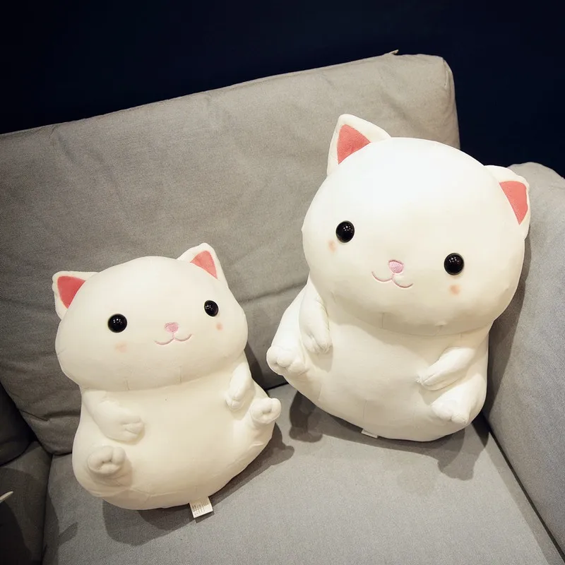 Белый Miaoowa 1 шт. 33/40 см Kawaii мягкие кошка кукла милые мягкие плюшевые игрушки мягкие вниз хлопок со звуком, детские игрушки для девочек подарок на день рождения - Цвет: Белый