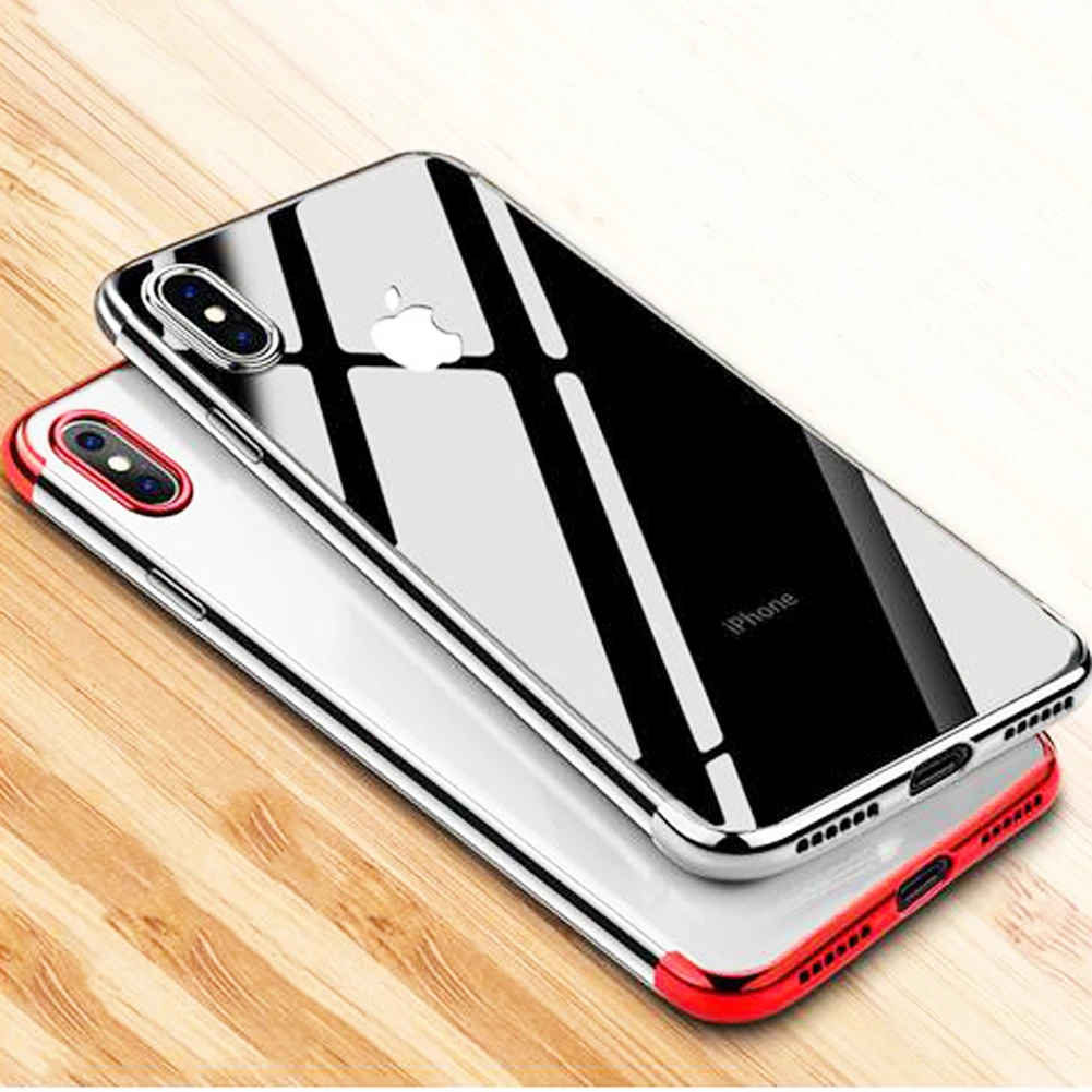 MAYROUND Гибридный прозрачный чехол для iPhone X 10 8 7 6S Plus блестящий ультра тонкий
