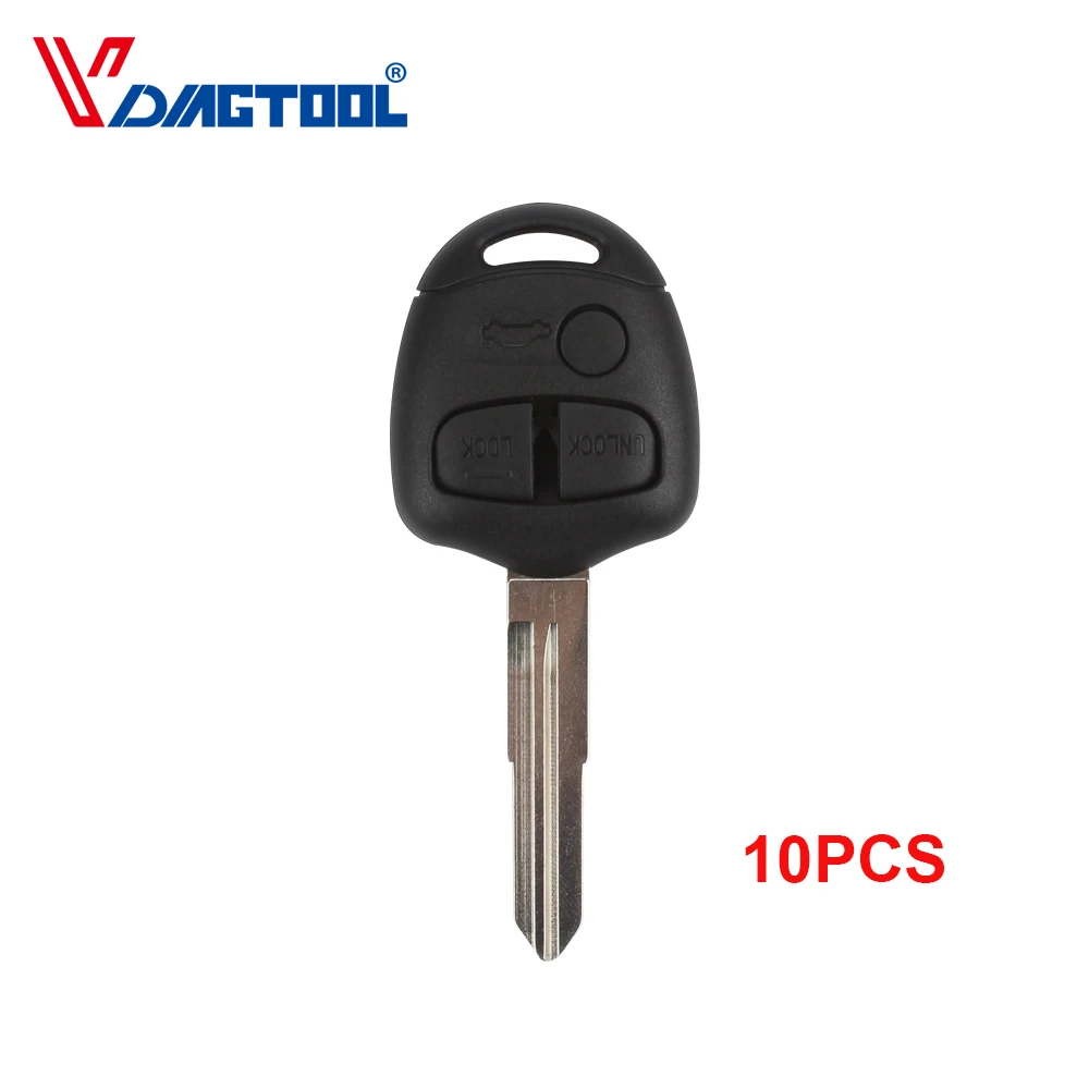 VDIAGTOOL 10 шт. 3 кнопки чехол для дистанционного ключа от машины ключ оболочка для MITSUBISHI Lancer EX Автозапуск брелок MIT11R лезвие правая сторона