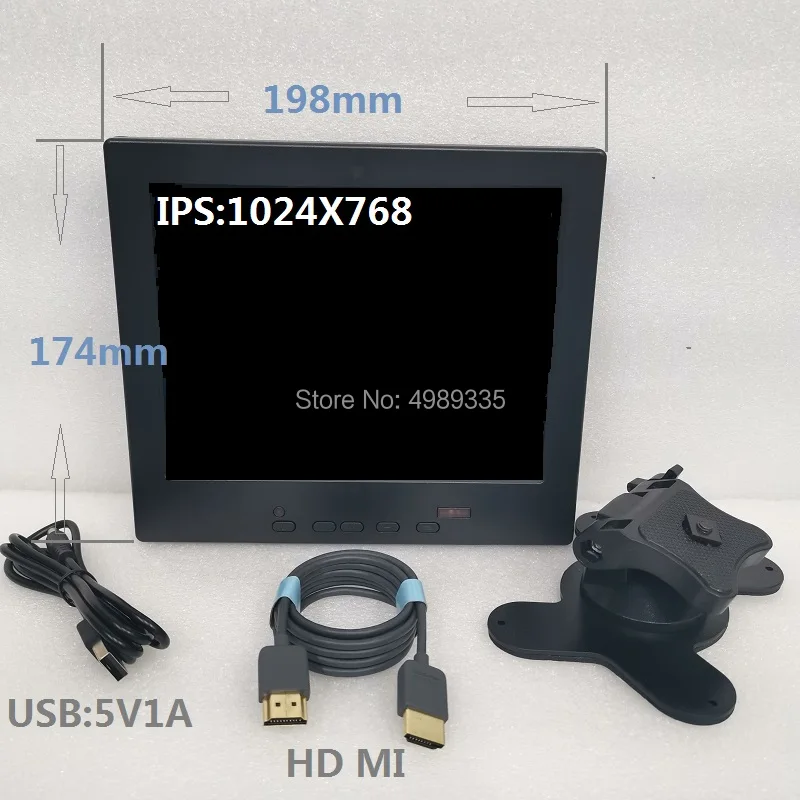 8 дюймов HDMI небольшой дисплей 1024X768IPS полный угол обзора монитор USB5V решение питания