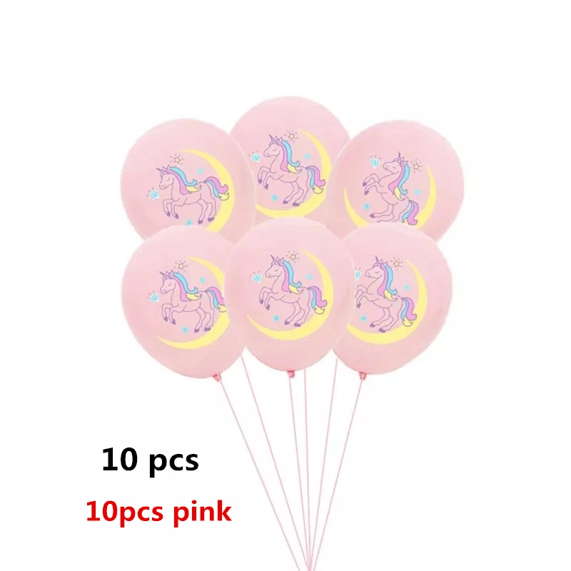 10pink DANUYLI 10 шт./лот Единорог праздничные украшения из шаров поставки Розовый Латекс балон мультфильм шоу лошадь Плавающий глобус день рождения - Цвет: 10pink