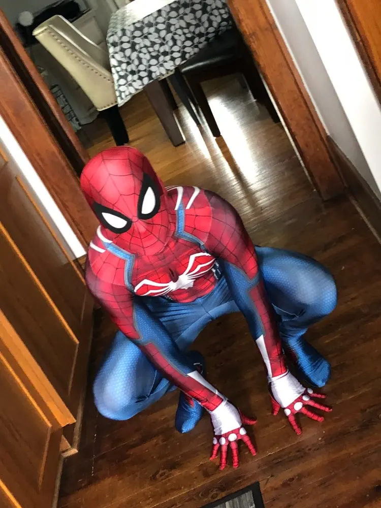 Высокое качество PS4 INSOMNIAC костюм Человека паука 3D принт спандекс игры из