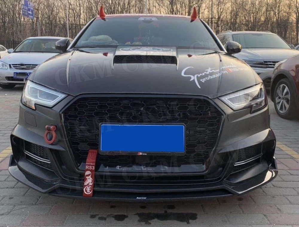 Передний противотуманный светильник из углеродного волокна, рамка для век для Audi A3 S3 Sedan Hatchback 2013- RS3, стильная противотуманная фара, Накладка для бровей