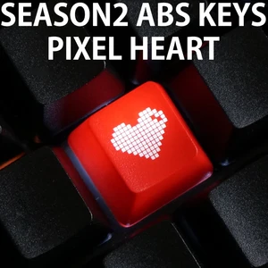 novelty shine through keycaps abs etched shine through pixel heart black red custom mechanical keyboards light oem profile free global shipping