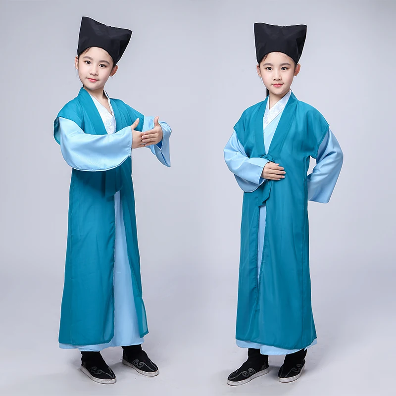 Hanfu Детские китайские традиционные костюмы для девочек костюм китайских танцев