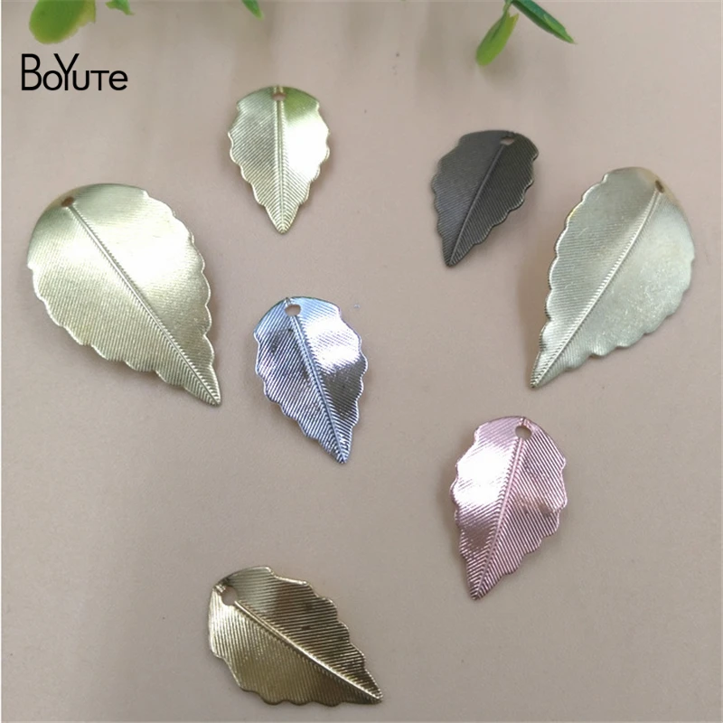 BoYuTe 100 шт 7 цветов 10*17 мм 16*25 мм лист Шарм Металл латунь Скрапбукинг и штамповка DIY ювелирные аксессуары