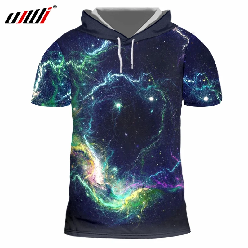 

UJWI 2018 New Hoodies T-shirt Men T Shirt Galaxy Space 3D Print Harajuku Hip Hop Hooded Tshirt Unisex Brand Clothing 7XL