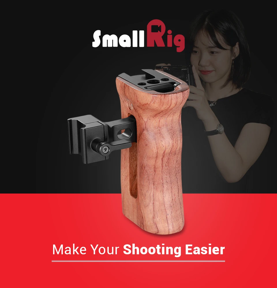 SmallRig QR Quick Release камера Видео Ручка Стабилизатор Универсальный деревянный Nato Боковая ручка с холодным башмаком крепление 2187