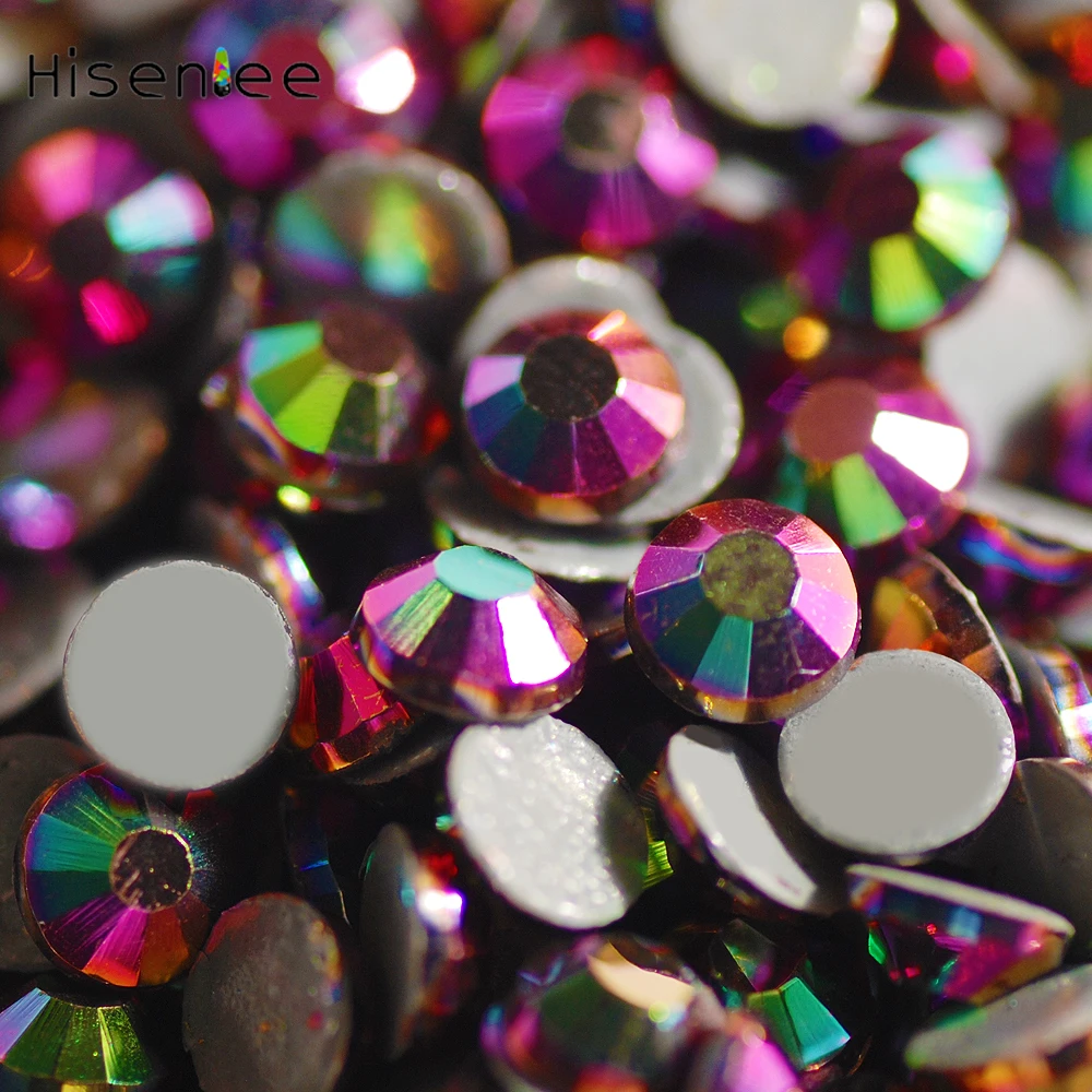 

Clear Rainbow Rose Gold AAAA Nail Art Rhinestones Flat Back Hot Fix Strass Crystals For Garment Clothing Glitters Decoration