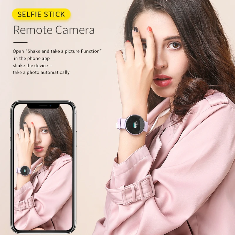 TWK розовые Смарт часы для женщин фитнес браслет кровяное давление Smartwatch iOS Android
