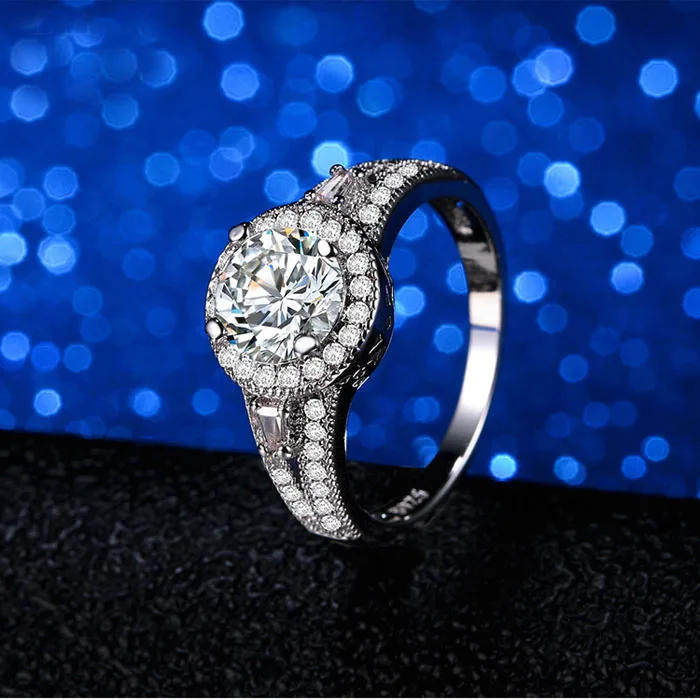 Женское кольцо с фианитом YINHED обручальные кольца из настоящего серебра 925 пробы