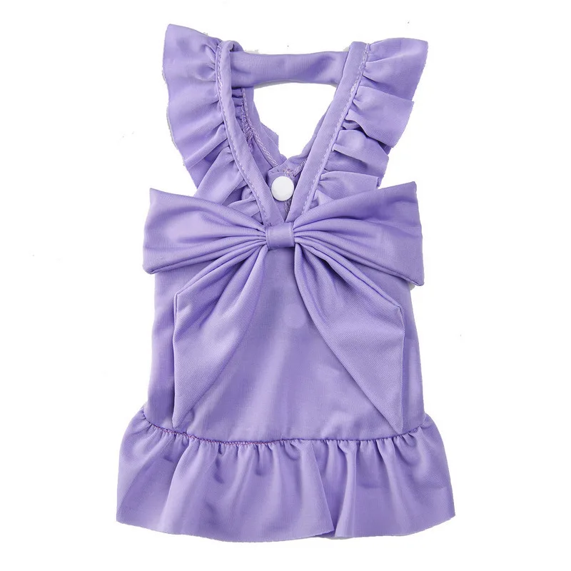 Милые платья для собак с бантом летняя одежда маленьких чихуахуа йоркширское