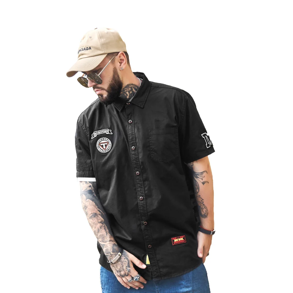 Мужская повседневная хлопковая рубашка новая модная мужская летняя блуза с