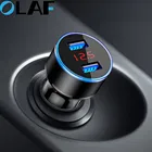 OLAF 3,1 а автомобильное зарядное устройство с двумя USB-портами и светодиодным дисплеем, универсальное автомобильное зарядное устройство для телефона Samsung, iPhone, Xiaomi, автомобильное зарядное устройство