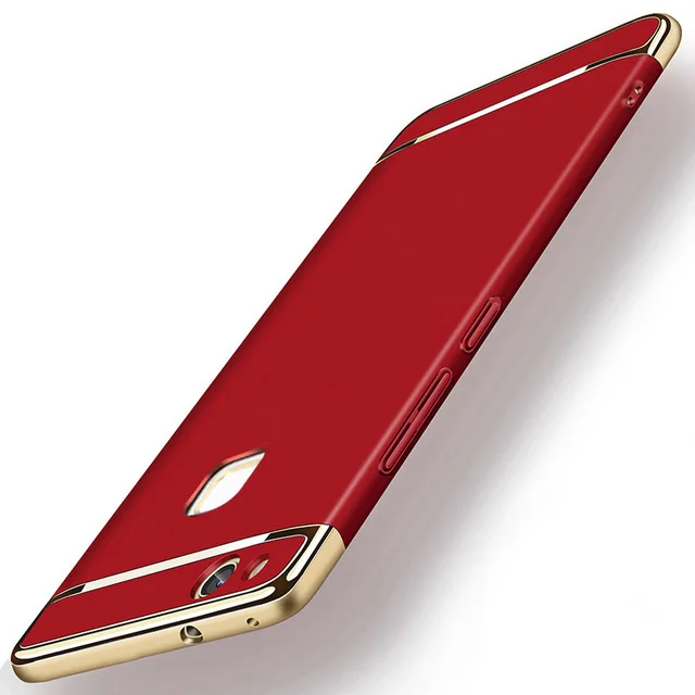 Красный Huawei P10 Lite, позолоченный жесткий чехол для huawei Ascend P10 Lite, 5,2 дюйма, задняя крышка, защитный чехол для мобильного телефона - Цвет: Красный