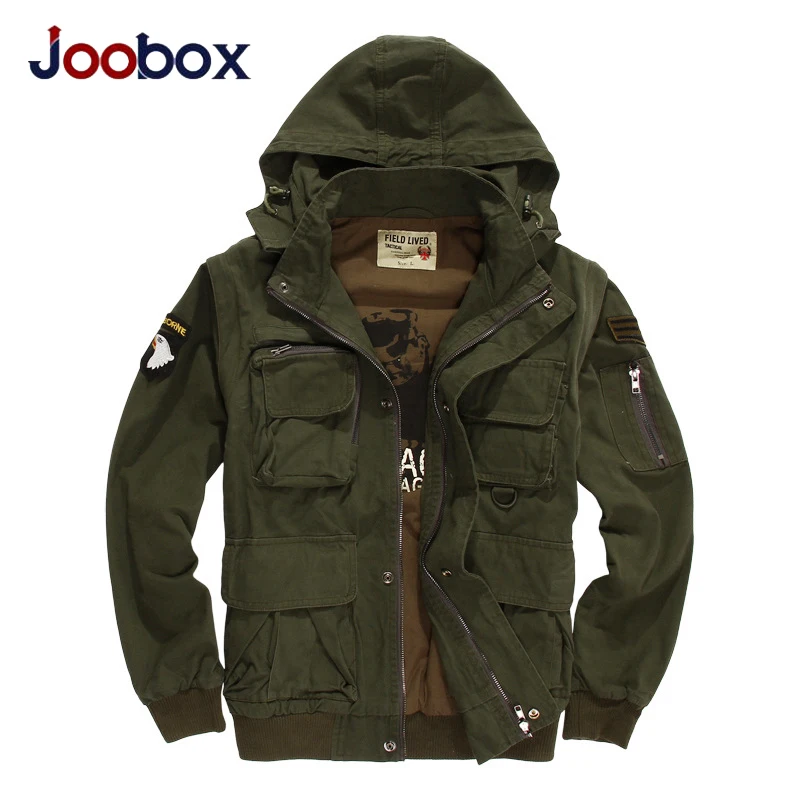 Куртка JOOBOX Мужская Армейская с отсоединяемыми рукавами|Мужские куртки| |