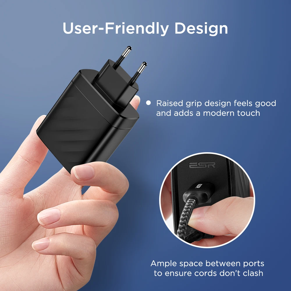 ESR USB C PD зарядное устройство 36 Вт двухпортовый Портативный Компактный настенный быстрое зарядное устройство для iPhone X XS XR XS Max iPad Pro EU US