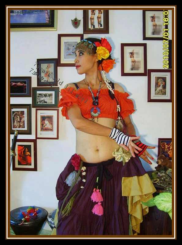 САР танец живота Ренессанс укороченный топ пират Wench Gypsy костюм феи крестьянское