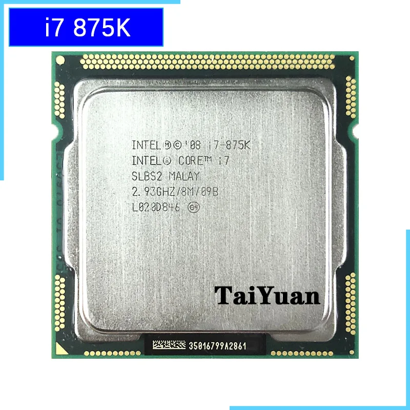 Процессор Intel Core i7 875K 875 2 933 ГГц четырехъядерный восьмипоточный ЦПУ процессор LGA