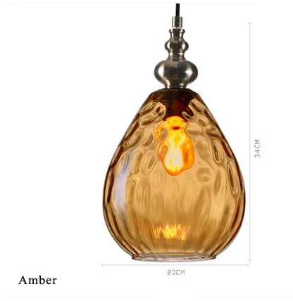 amber e27 Эдисона Постмодерн Стеклянные Железные Деревянные Минимализм Светодиодные Лампы.Светодиодные Светильники Люстры Подвесные.Светильники Подвесные Светильники.Подвесной Светильник.Освещение Для Столовой,Фойе - Цвет корпуса: amber