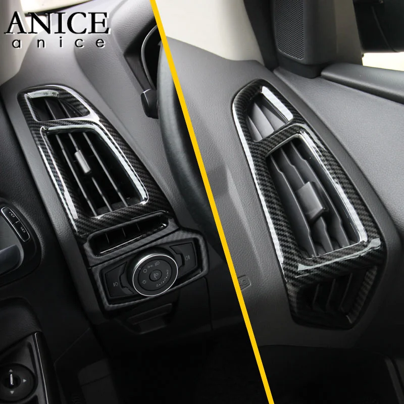 

For Ford Focus MK3 2015-2018 Carbon fiber color ABS Interior dashboard air conditioner vent Trim 3PCS LHD LEFT HAND SIDE