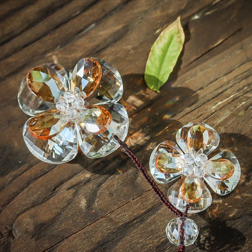 H &amp D счастливый висящий солнцезащитный Ловец двойной Клевер Кристалл