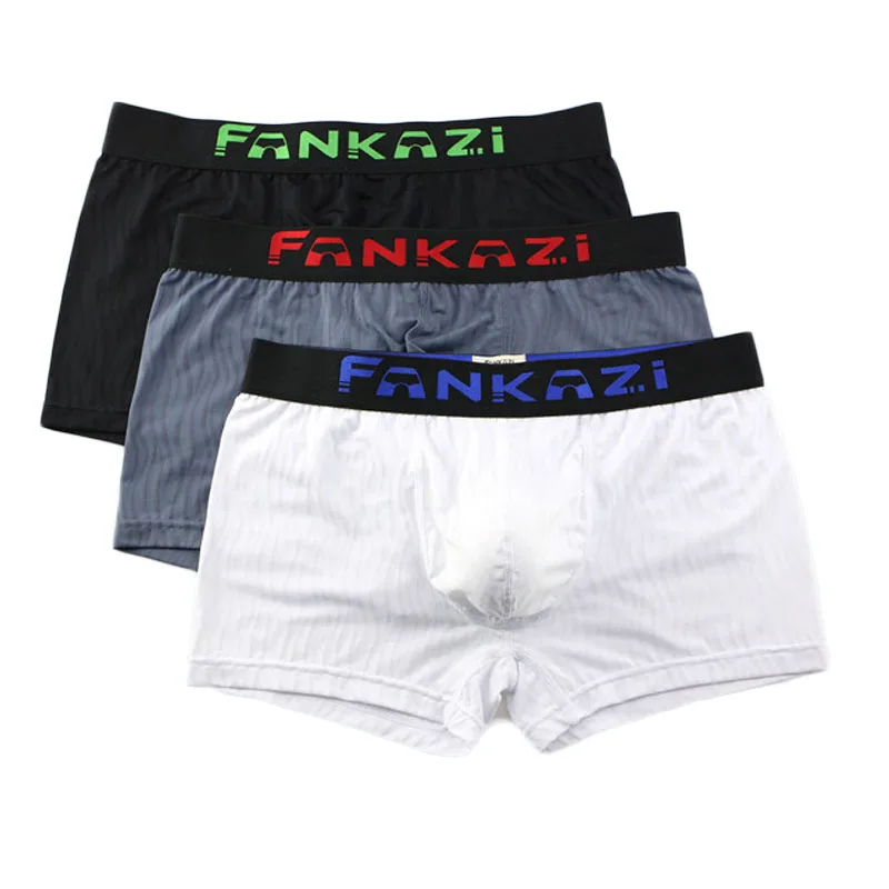 3PCS/Lot Boxer Mens Underwear Men Underpants Male Pure Panties Shorts Underwear Boxer Shorts Solid Cuecas Boxers Trunks