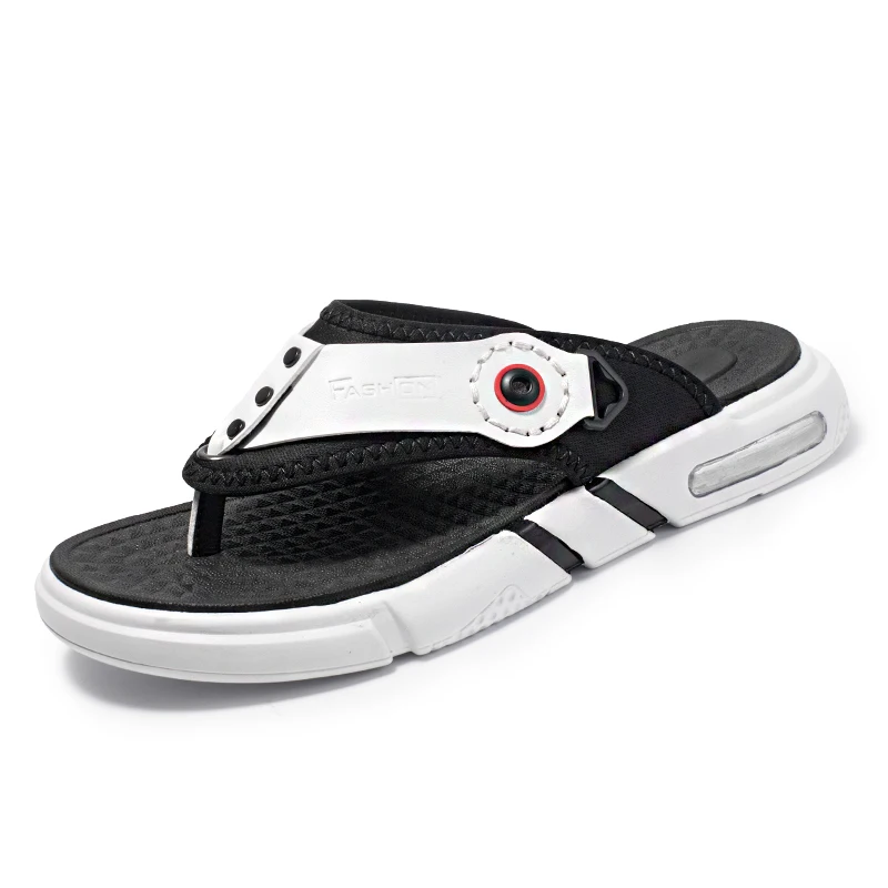 Comfortable Summer Flip Flops Soft Men Shoes Leather Casual Slippers Black Sandals Bathing Beach | Обувь