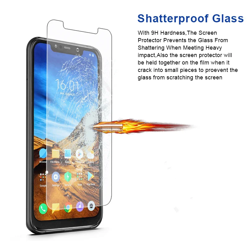 2pcs tempered glass xiaomi pocophone f1 glass 9h hardness screen protector pocophone f1 phone glass for xiaomi poco f1 little f1 free global shipping
