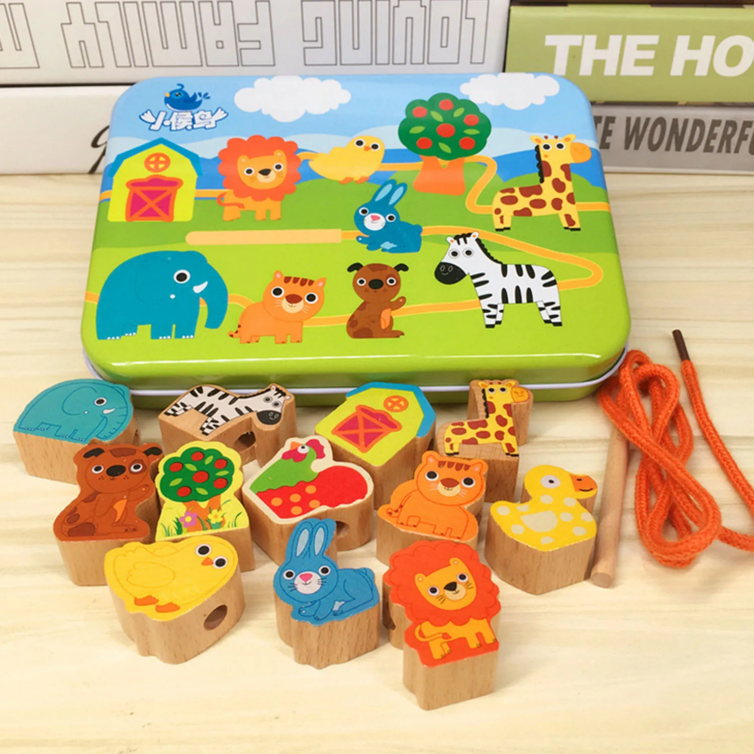 Besegad 12 шт. деревянные блоки Мультяшные бусины ваш заказ прямо к этому поставщику