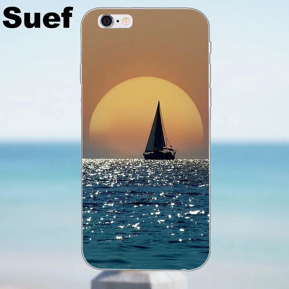 Suef для iPhone X 4 4S 5 5S 5C SE 6 6S 7 8 Plus Samsung Galaxy A3 A5 J1 J3 J5 J7 2016 2017 TPU чехлы телефонов Moon Sailing