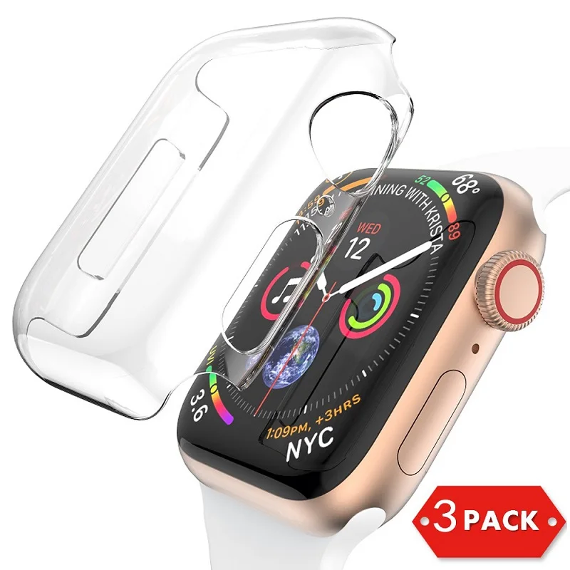 Transparent Защитный чехол для Apple Watch Series 4 5 40 мм 44 мм Защитная пленка для часов iWatch Series 4 5 Аксессуары - Цвет ремешка: Transparent