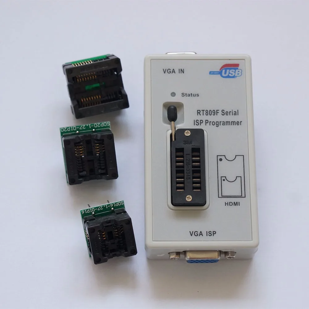 Инструменты для ремонта ПК RT809F USB программатор + 7 адаптеров SOP16 SOP20 IC Clip