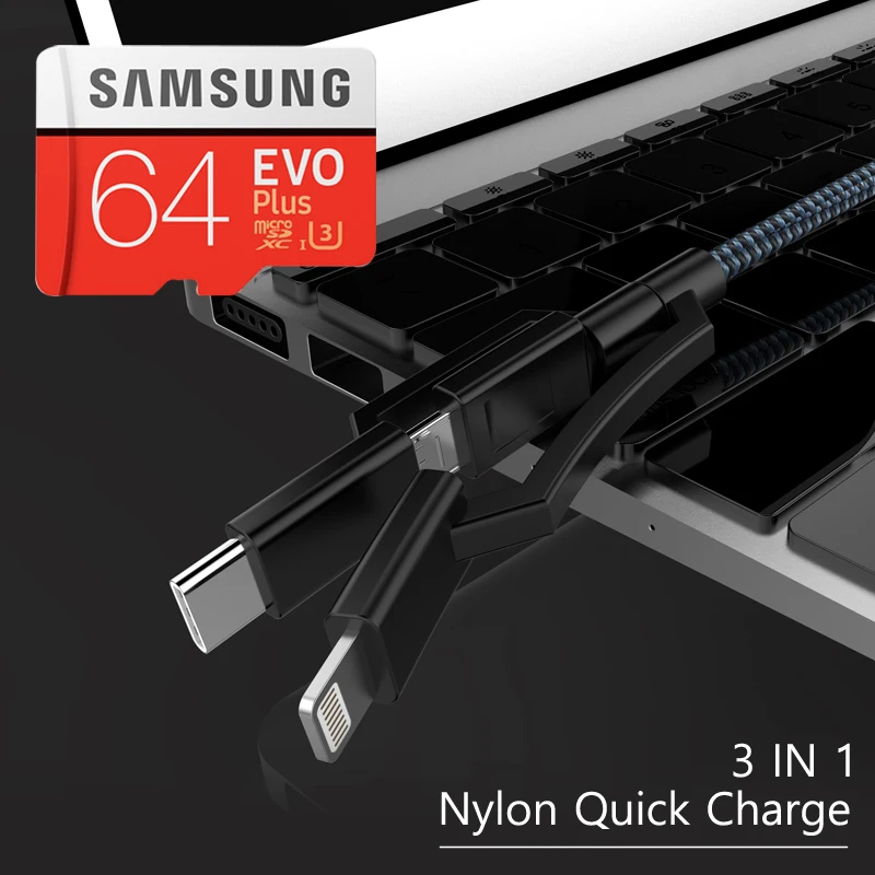 Оригинальные карты памяти SAMSUNG EVO+ 32 ГБ EVO plus U3 64 Гб 128 ГБ 256 Гб класс 10 Micro SD карта 32 Гб 64 Гб microSD UHS-I tf-карта