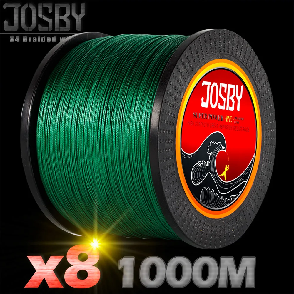 JOSBY 300M 500M 1000M 4 жильная многоцветная плетеная полиэтиленовая леска сверхпрочная