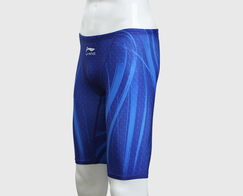 LI-NING, профессиональные мужские конкурентоспособные плавки, одежда для плавания, быстросохнущие одноцветные шорты, купальный костюм, мужские Гидрошорты для плавания размера плюс