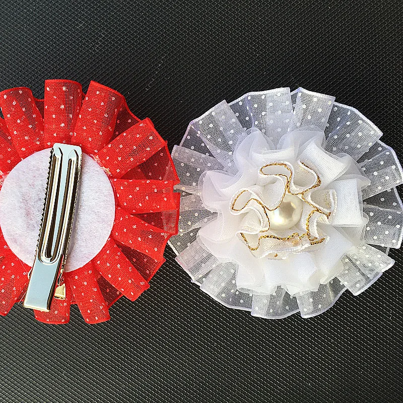 2 шт. шикарные модные женские шифоновые заколки для волос с имитацией жемчуга 2017 |