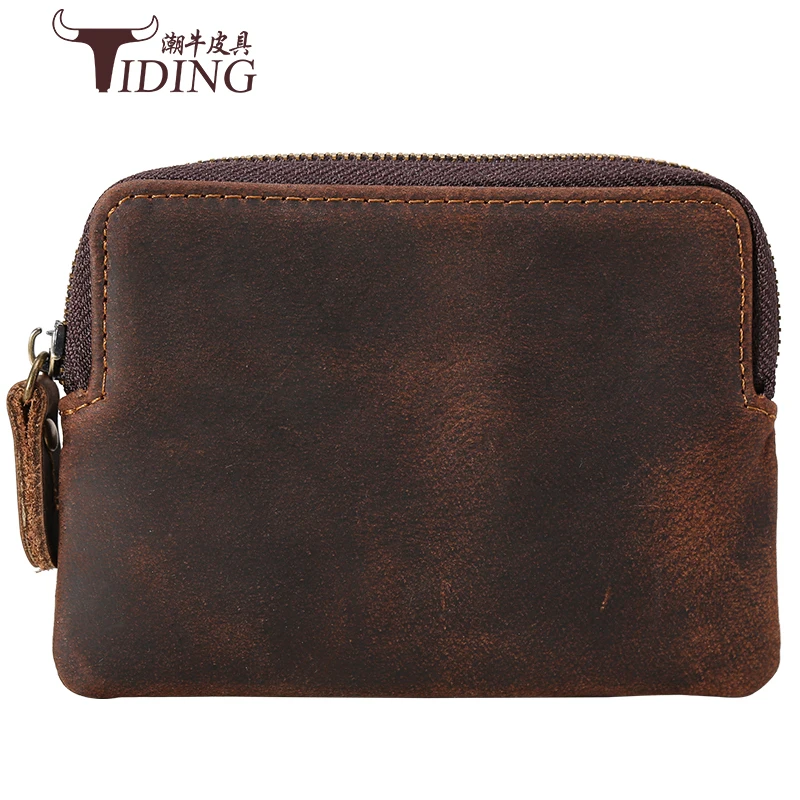 Модный брендовый вместительный мужской чехол из натуральной кожи на молнии