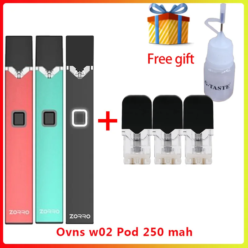 Vape Pod Kit Ovns W02 Electronic Cigs встроенный 250 мАч с картриджем 0 7 мл электронная