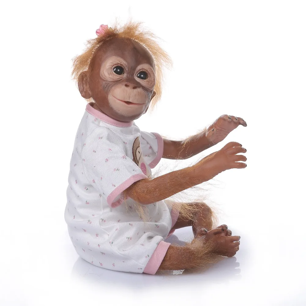 Npkколлекция 52 см ручная работа детальная краска reborn baby Monkey новорожденная Кукла коллекционная Художественная кукла высокого качества