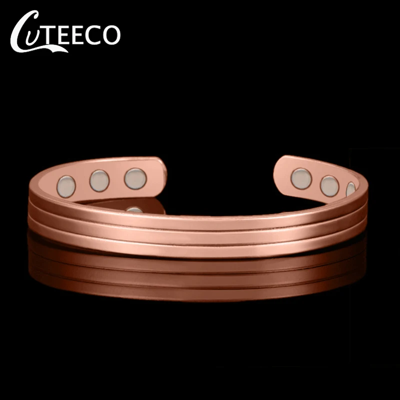 Магнитный медный браслет CUTEECO из розового золота Модный женский пробы лечебные