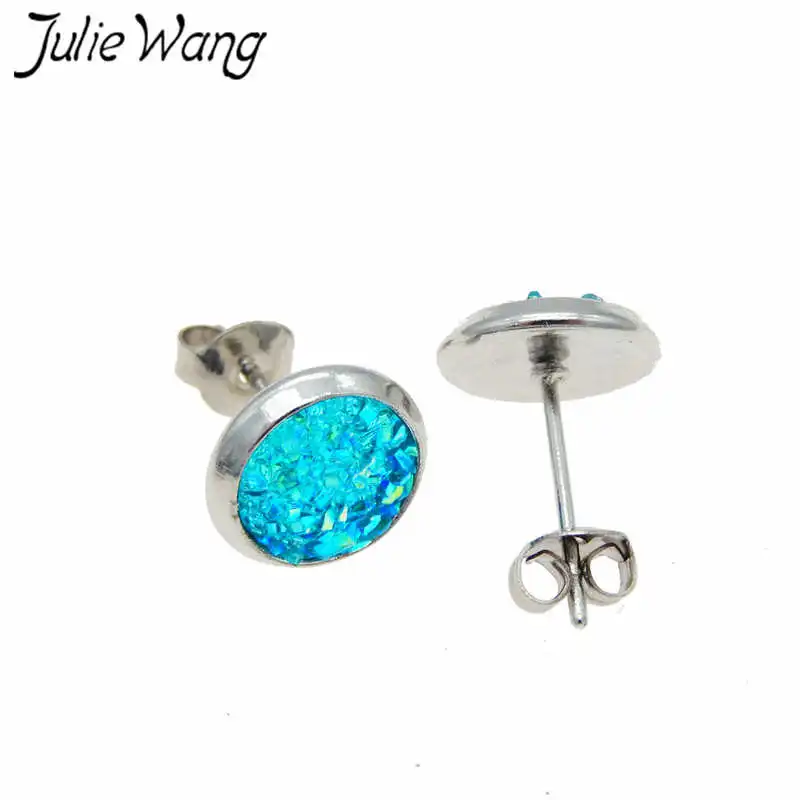 Julie Wang 100 шт. 8 мм обратная сторона из смолы друзы круглые Кабошоны камея для