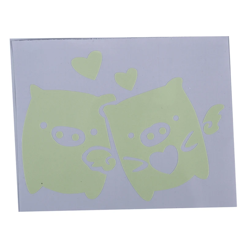 Luminous Cartoon Fuorescent Couple Pigs Romantic Bedroom Switch Sticker Glow In The Dark Kid Room Decoration Home Decor | Дом и сад