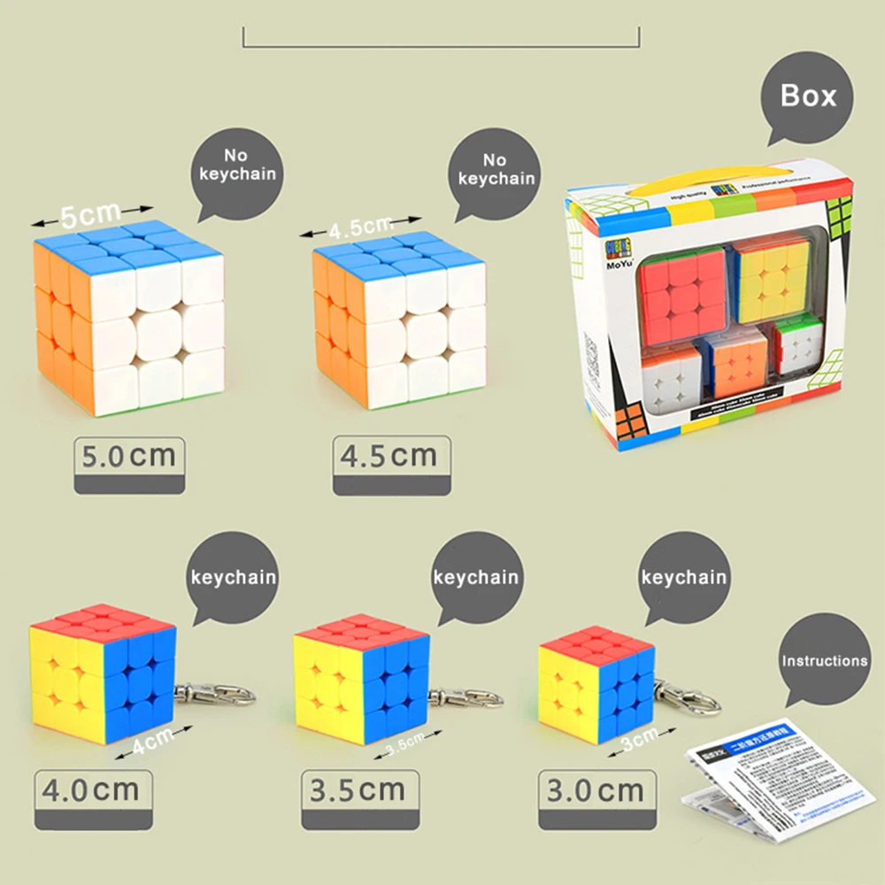 Набор для ключей Mini 3x3x3 Speed Magic Cube 5 шт. набор Moyu Mofang Jiaoshi MF3S 3x 3 Neo Cubo без наклеек с