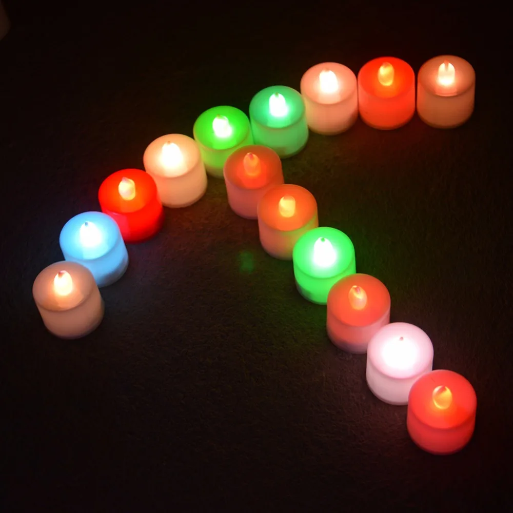 Diy 24 шт. теплый белый светодиод Velas Decorativas Bougie Янтарный свечение светодиодные