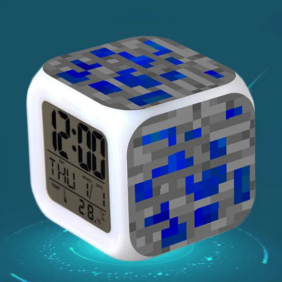 19 Новинка, сенсорный светильник, будильник Minecraft, светодиодный, мультяшная игра, фигурки, Звездные войны, Человек-паук, Бэтмен, Тор, игрушки, Coll - Цвет: 19